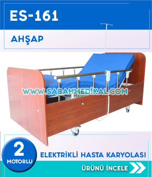 2 Motorlu Ahşap Hasta Yatağı