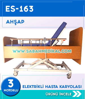 3 Motorlu Ahşap Hasta Yatağı